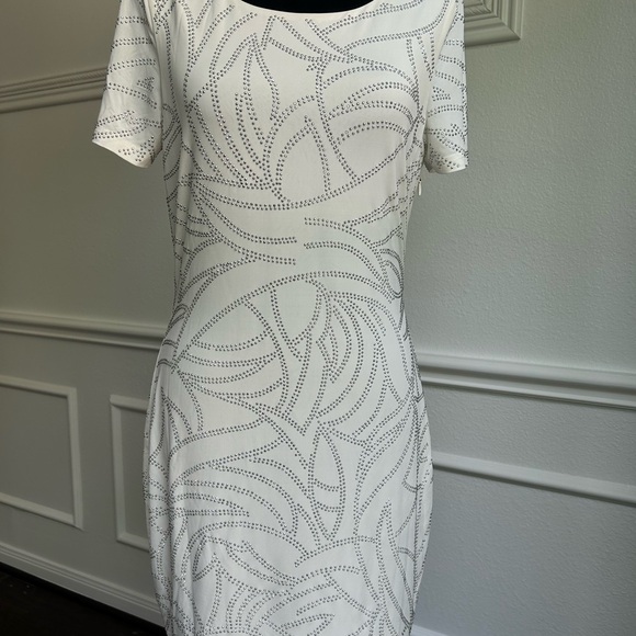 Bebe White Sequin Embellished Sheath Dress, Size M - Picture 1 of 5
